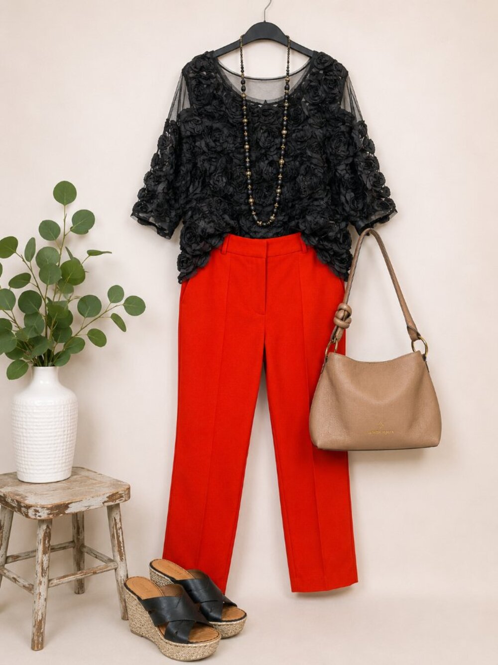 Rachel Zoe Red Orange Ankle Pants Size 14 High Rise Tailored Trousers